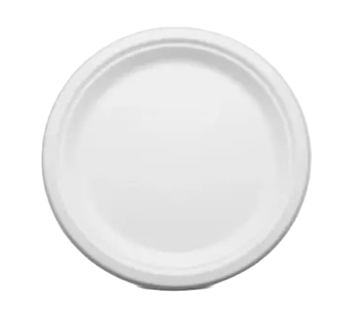 11 Inch Round White Bagasse Plate