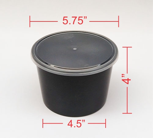 PP Black Food Grade Plastic Containers, For Biriyani Gravy Container,  Size/Dimension: 500ml